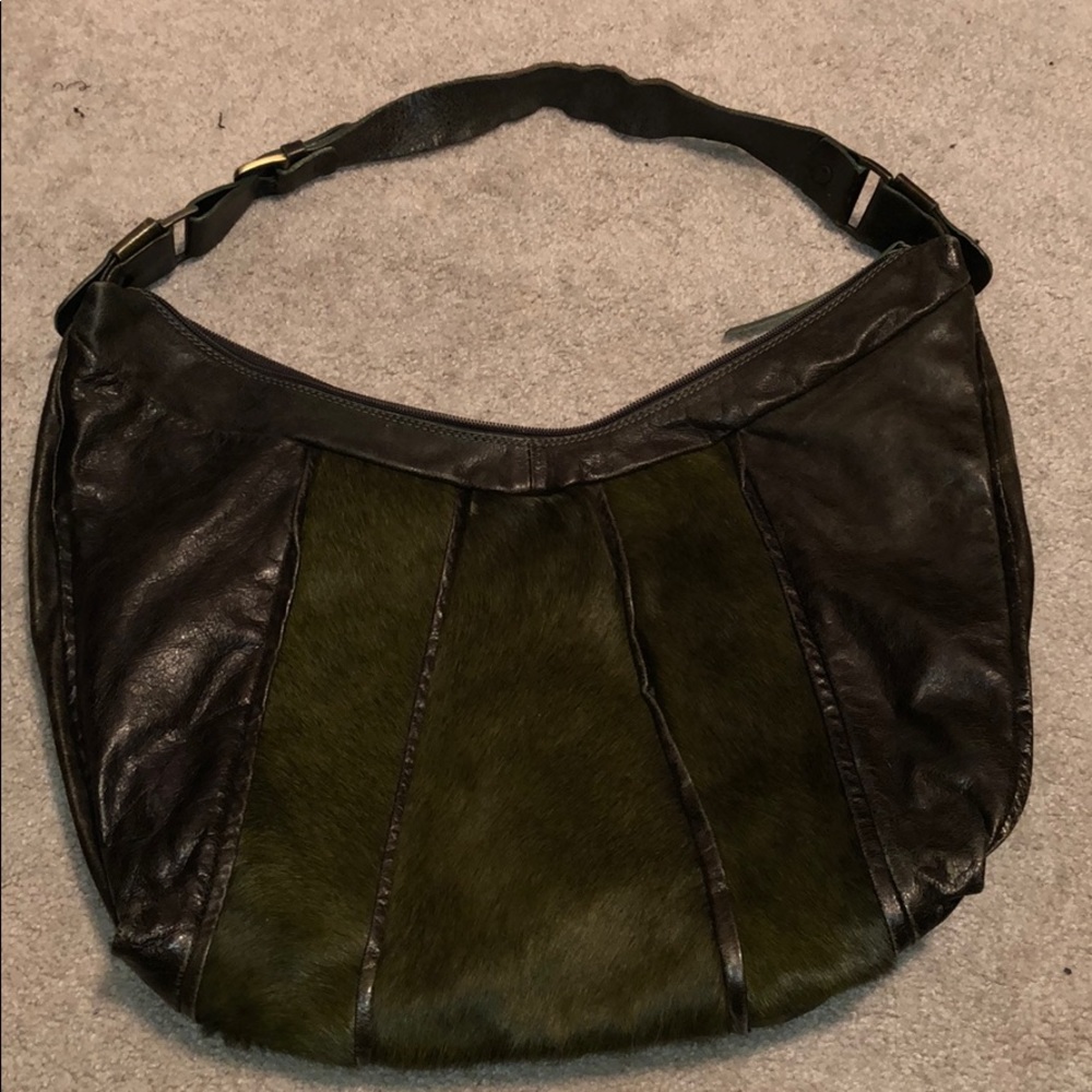 Marco Buggiani pony hair leather satchel